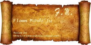Flamm Mihály névjegykártya